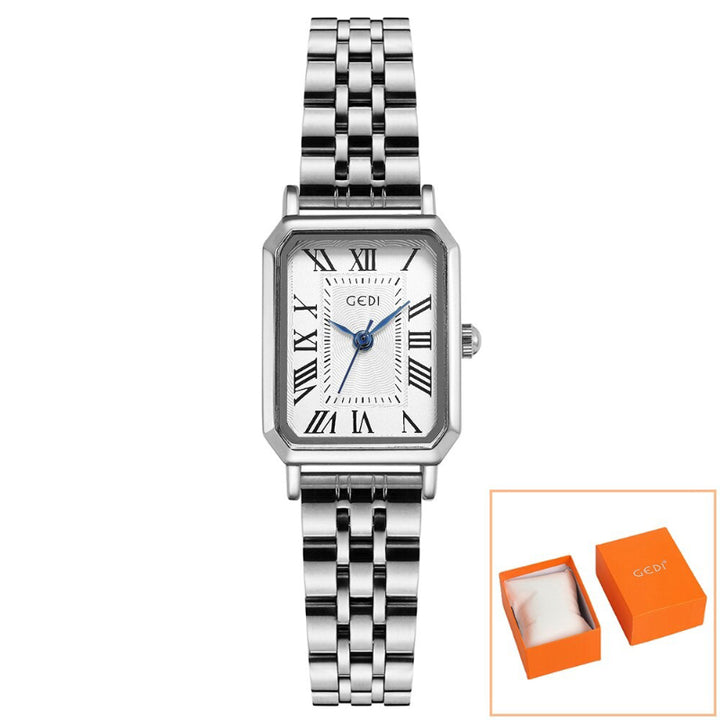 Sleek and Fancy Stainless Steel Roman Numeral Quartz Watches