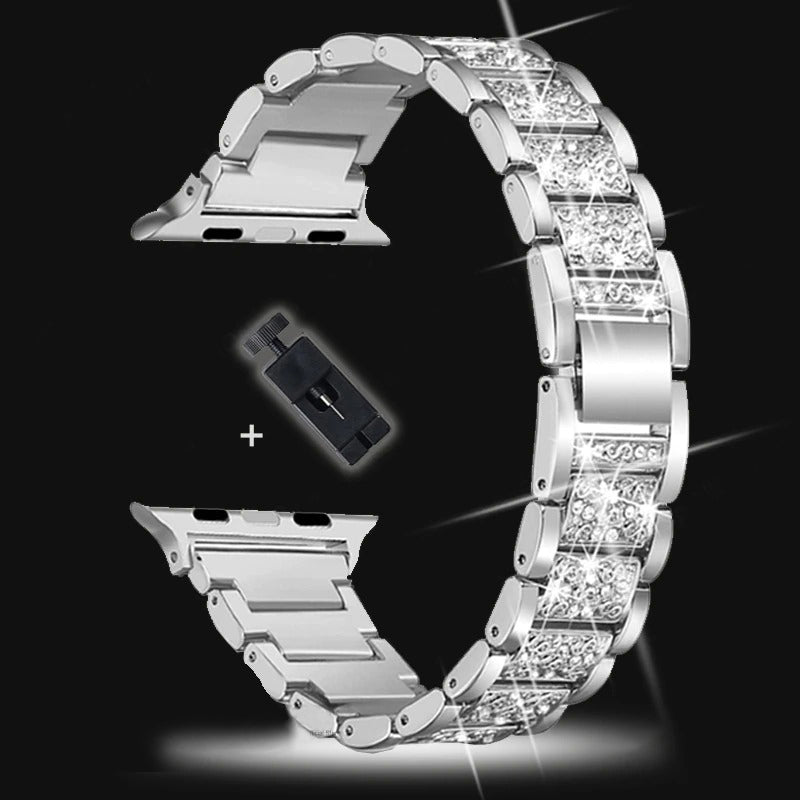 Shimmering Rhinestone Studded Apple Watch Replacement Straps