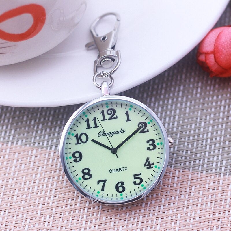 Luminous Easy To Read Dial Key Chain Quartz Pocket Watches