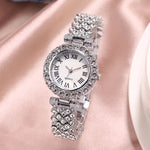 Lavish Fashion Roman Numeral Rhinestone Encrusted Bracelet Quartz Watches