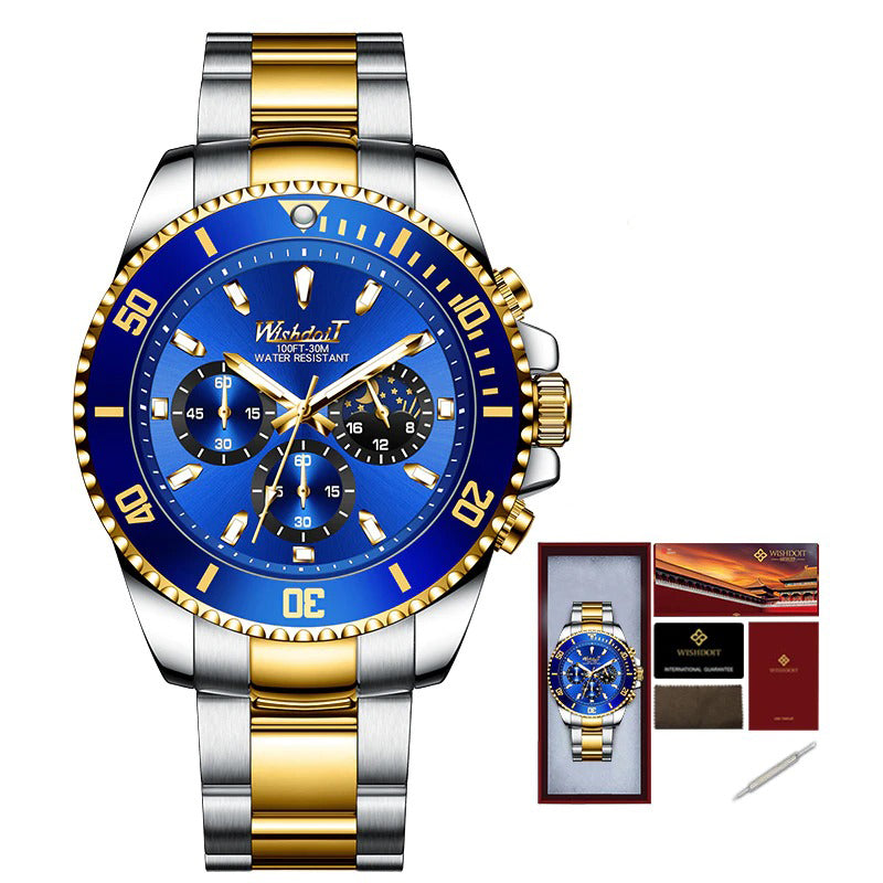 Classic Streamlined Multi-Function Men's Chronograph Watches