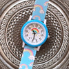 Cartoon Rainbow Cloud Printed Silicone Band Quartz Watches for Kids