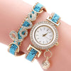 Sparkling Rhinestone Studded Love Heart Fashion Bracelet Quartz Watches