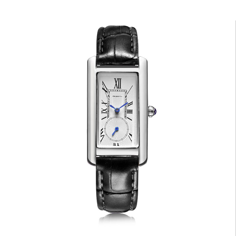 Multi-color Rectangle Case Waterproof Vegan Leather Strap Quartz Watches