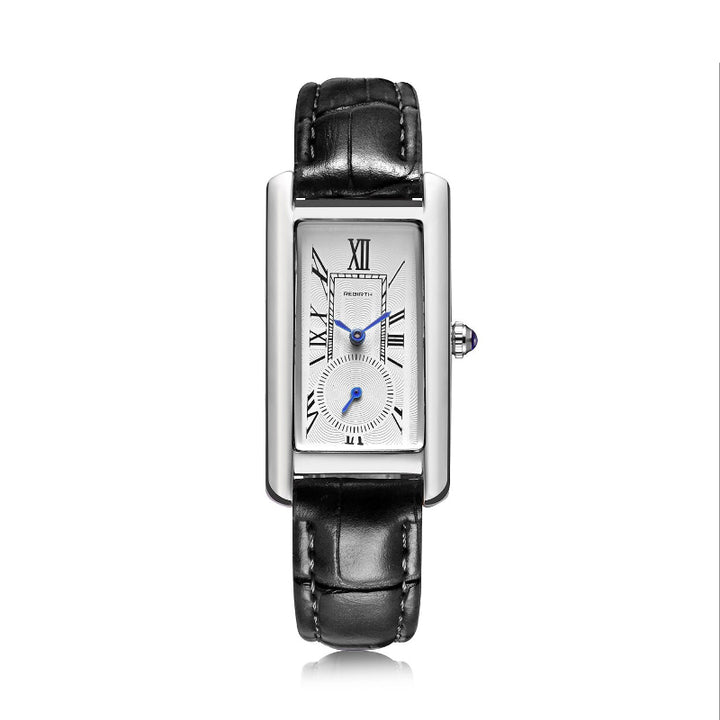 Multi-color Rectangle Case Waterproof Vegan Leather Strap Quartz Watches