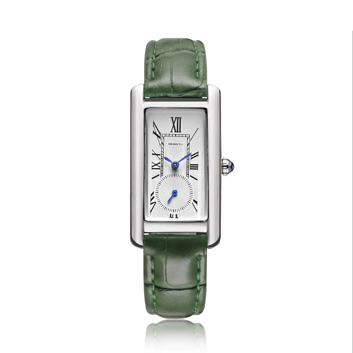 Multi-color Rectangle Case Waterproof Vegan Leather Strap Quartz Watches