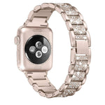 Stainless Steel Rhinestone-studded Replacement Strap for Apple Watches