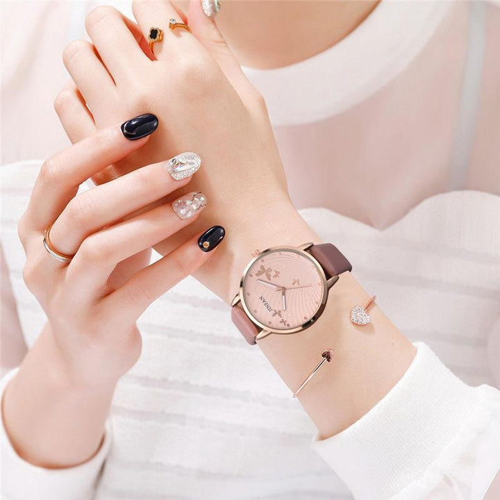 Graceful Butterfly Dial with Soft Vegan Leather Strap Quartz Watches