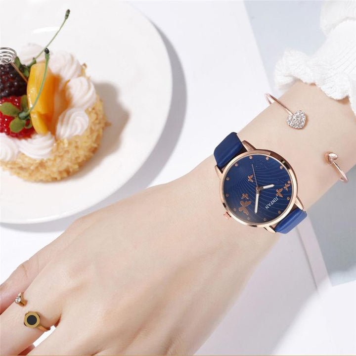 Graceful Butterfly Dial with Soft Vegan Leather Strap Quartz Watches