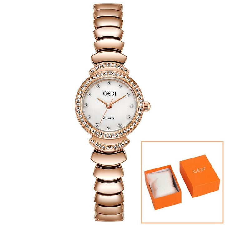 Eye-Catching Colorful Dial with Rhinestone Adorned Waterproof Quartz Watches