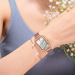 Square Case Fashion Quartz Wristwatches and Bracelet Set