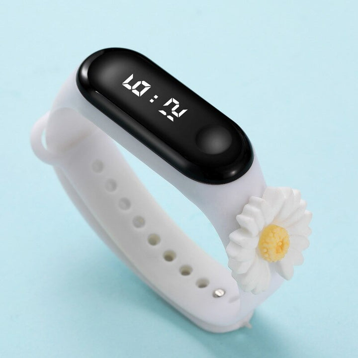 Blooming Flower Silicone Strap Digital Watch for Kids