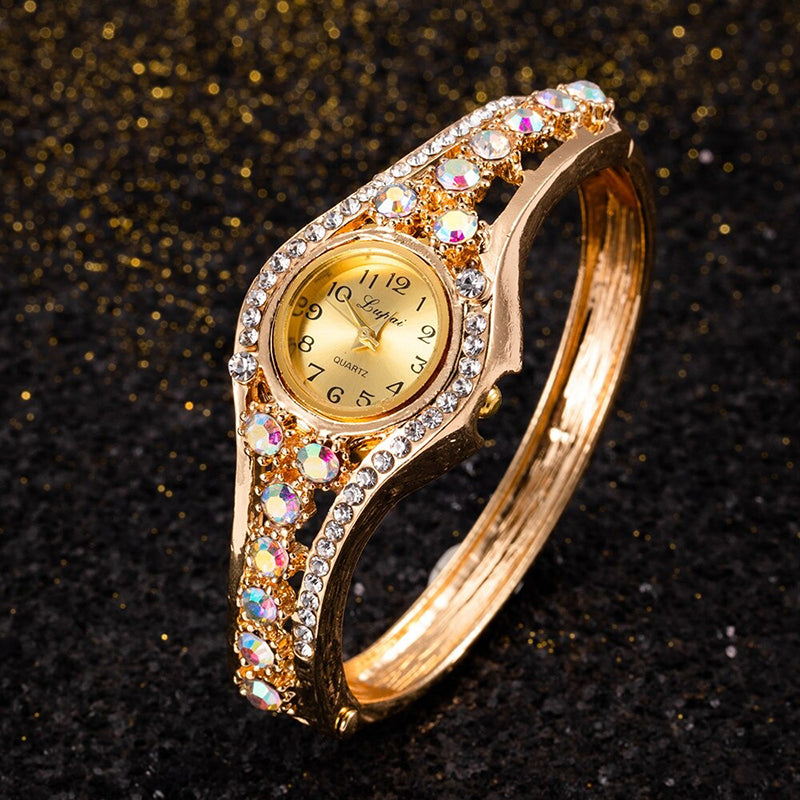 Dazzling Rhinestone Embellished Bracelet Quartz Wristwatches