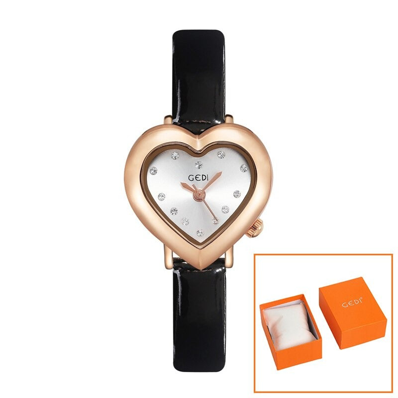 Passionate Heart-Shaped Dial with Vegan Leather Strap Quartz Watches