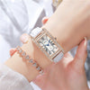 Retro-Chic Rhinestone Accented Vegan Leather Band Quartz Watches