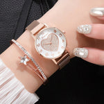 Charming Love Heart Dial Quartz Watches with Star Charm Bracelet