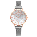 Charming Love Heart Dial Quartz Watches with Star Charm Bracelet