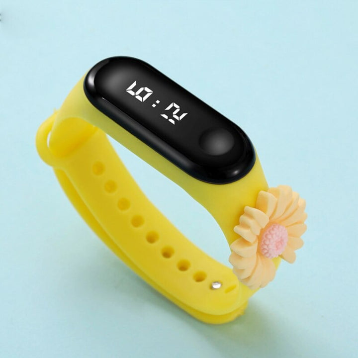 Blooming Flower Silicone Strap Digital Watch for Kids