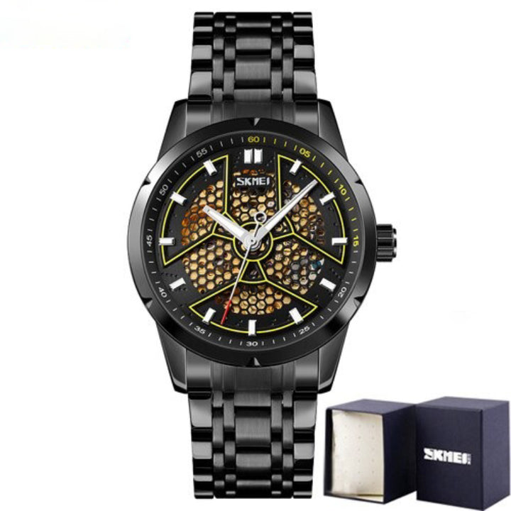 Luxury Textured Stainless Steel Mechanical Watch for Men