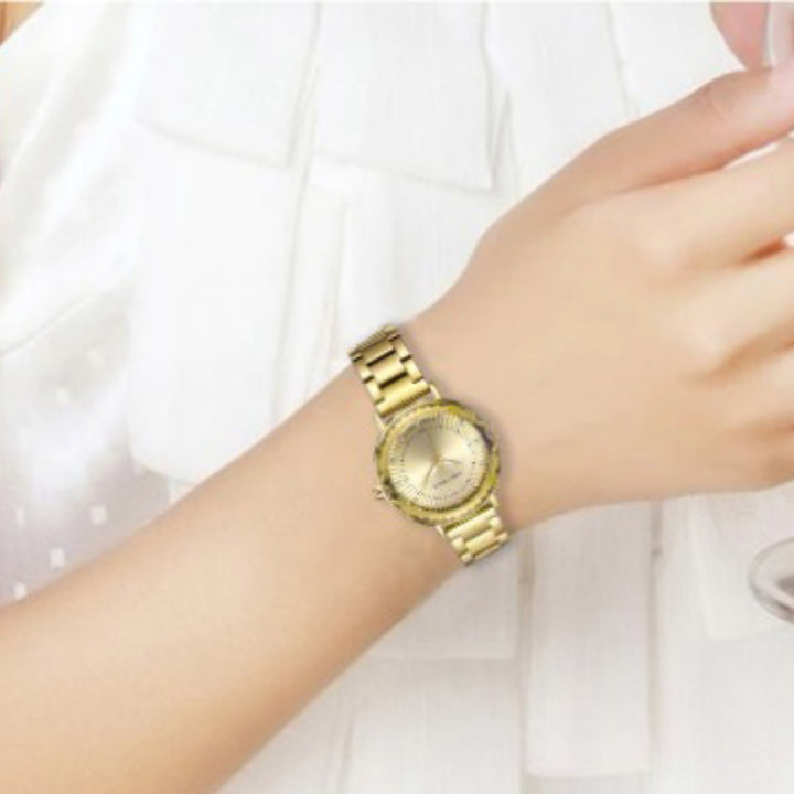 Casual Rhinestone Scale Dial Fashion Quartz Watches