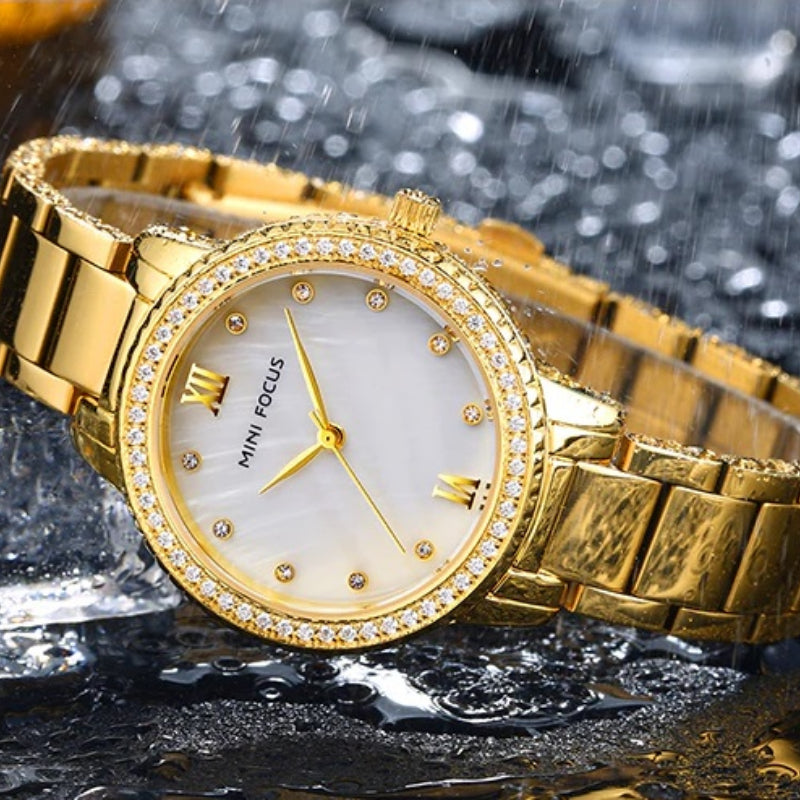 Sophisticated Mix Style Rhinestone Scale Dial Quartz Watches