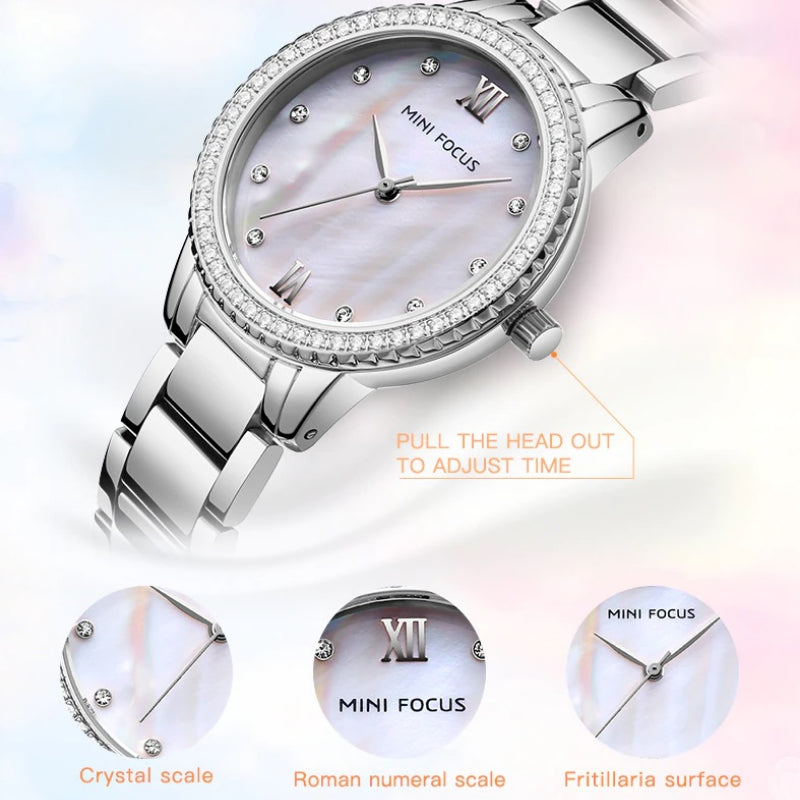 Sophisticated Mix Style Rhinestone Scale Dial Quartz Watches