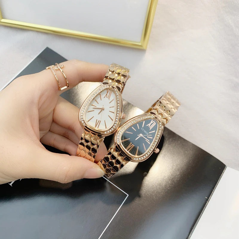 Light and Luxurious Snake Head Shape Dial Quartz Watches