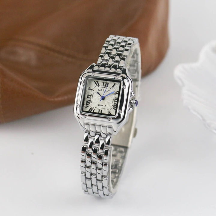 Classic Stainless Steel Roman Numeral Dial Quartz Watches