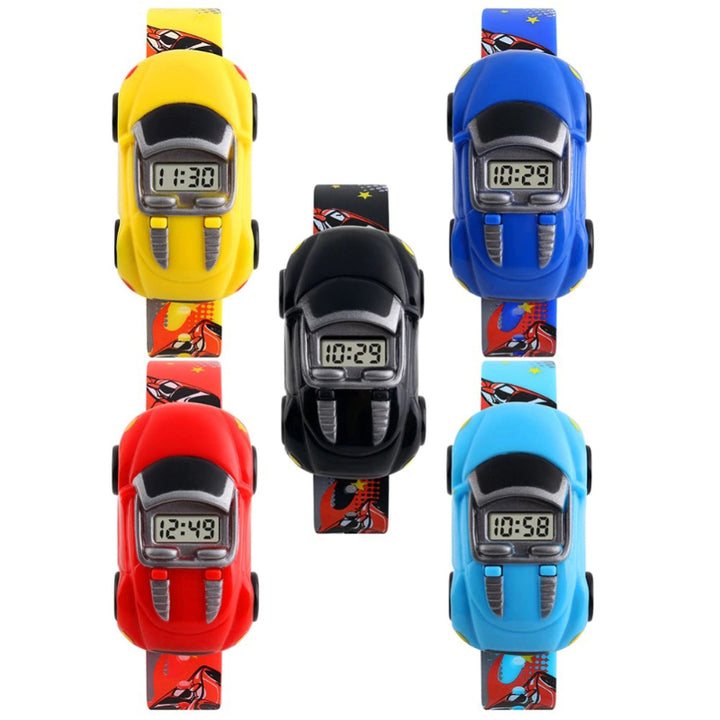 Cartoon Car Shape Dial with Soft and Durable Strap Digital Watches For Kids