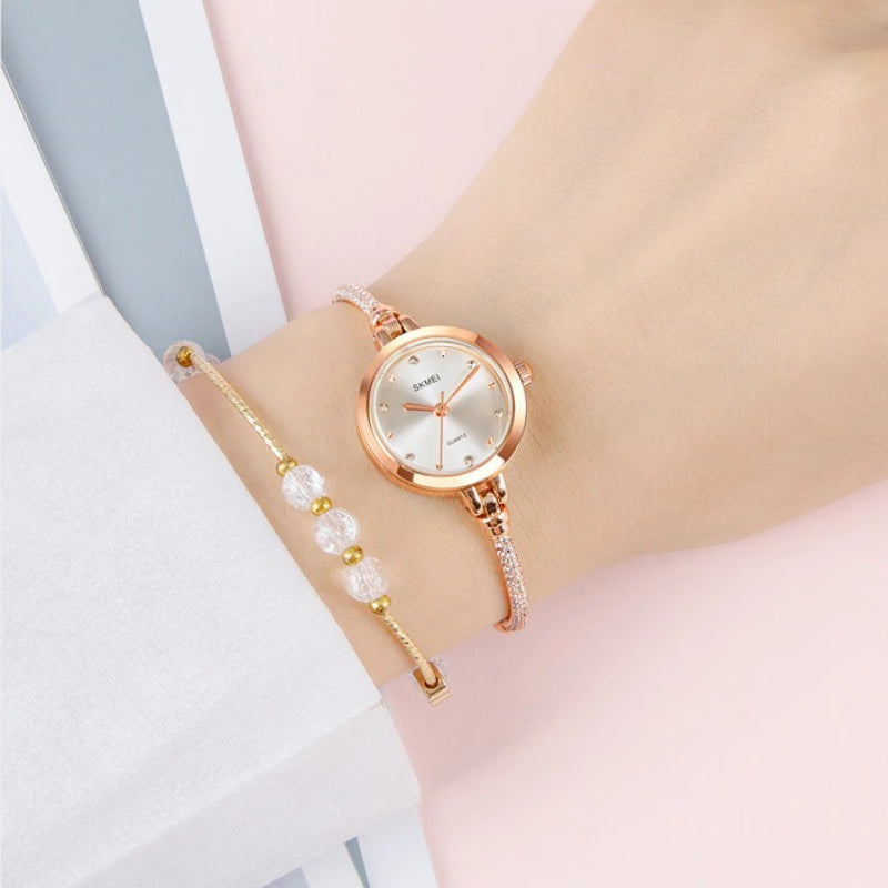 Ultra-Slim Rhinestone Chain Bracelet Quartz Watches