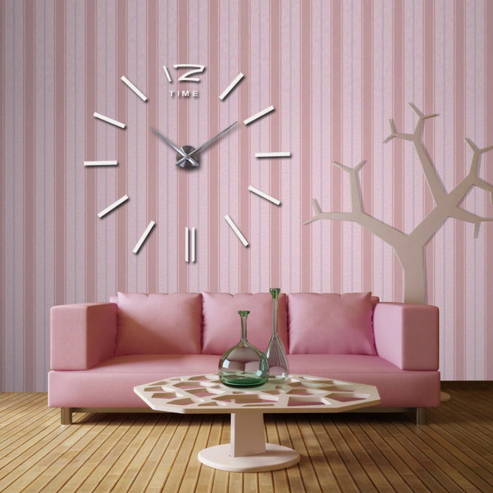 Frameless 3D Acrylic Mirror DIY Stickers Quartz Wall Clocks