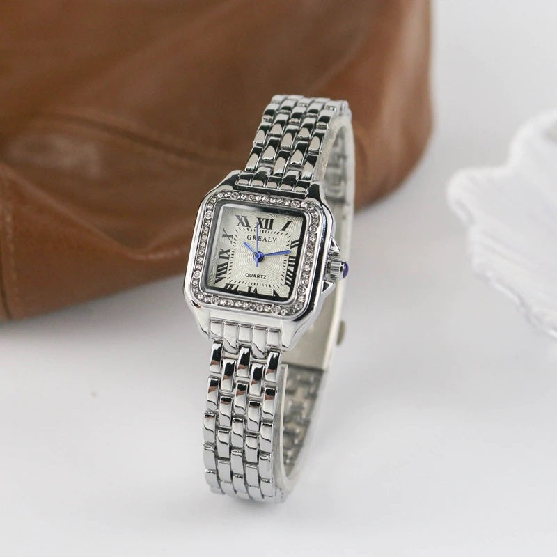 Classic Stainless Steel Roman Numeral Dial Quartz Watches