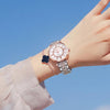 Rhinestone Accents Dial with Stainless Steel Strap Quartz Watches