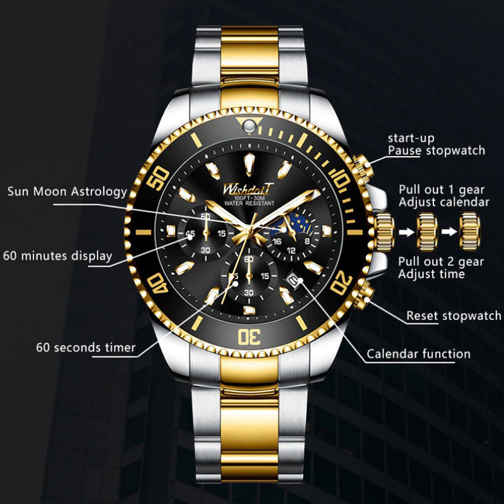 Classic Streamlined Multi-Function Men's Chronograph Watches