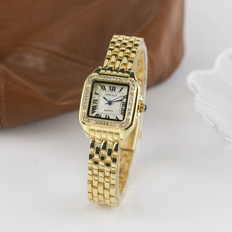 Classic Stainless Steel Roman Numeral Dial Quartz Watches