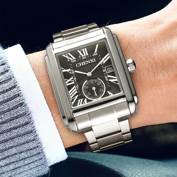 High-end Fashion Brand Luxury Stainless Steel Square Case Quartz Watches