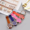 Multi-color Starry Sky Dial with Vegan Leather Band Quartz Watches