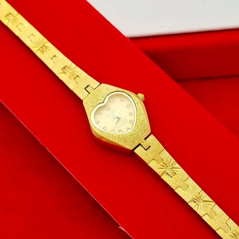 Gold Plated Rhinestone Inlaid Dial Quartz Watches