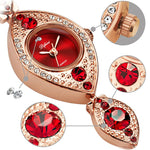 Women's Luxurious Eye Shaped Rhinestone Bejeweled Bracelet Quartz Watches