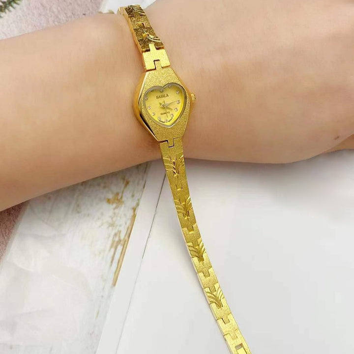 Gold Plated Rhinestone Inlaid Dial Quartz Watches