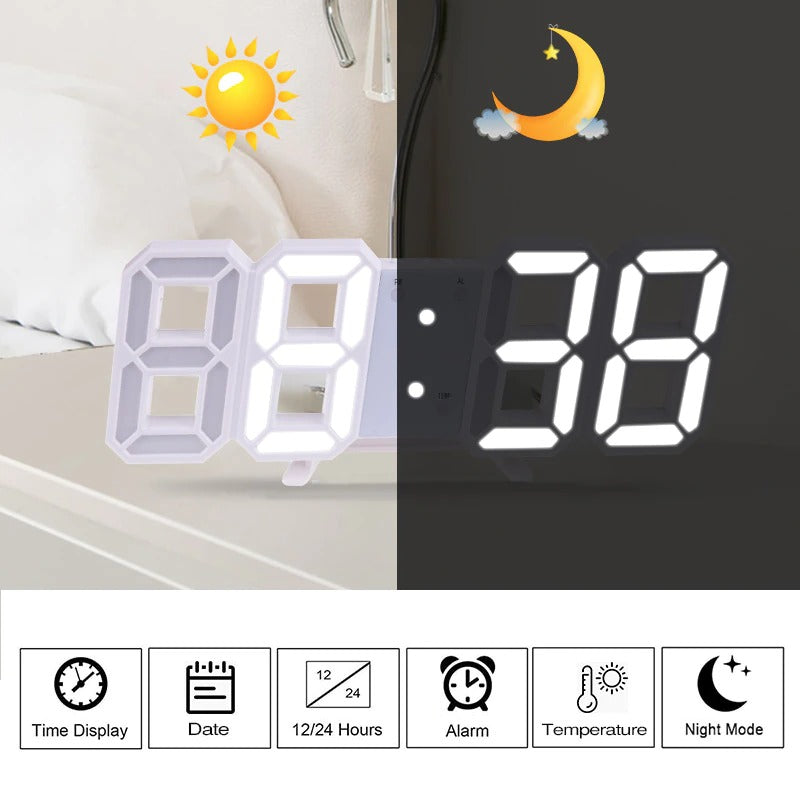 Modern 3D Large Digital LED Display Wall Clocks