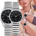 Stainless Steel Lovers Elastic Strap Band Couple's Quartz Watches