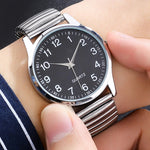 Stainless Steel Lovers Elastic Strap Band Couple's Quartz Watches