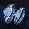 Stainless Steel Lovers Elastic Strap Band Couple's Quartz Watches