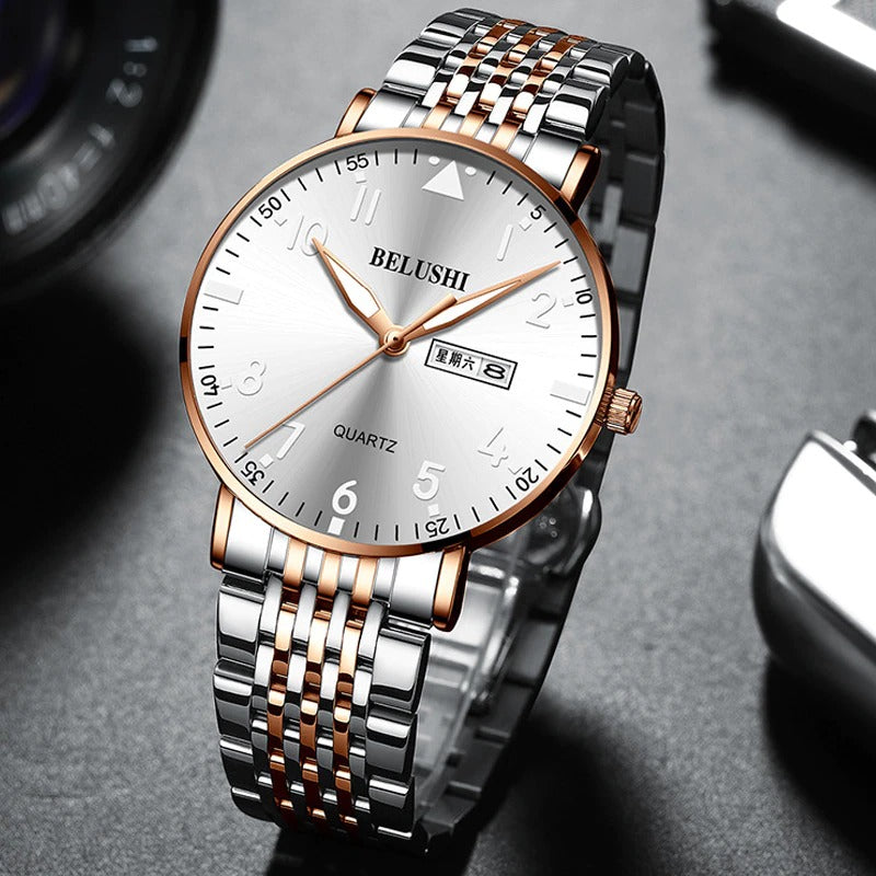 Business and Leisure Luminous Stainless Steel Quartz Watches