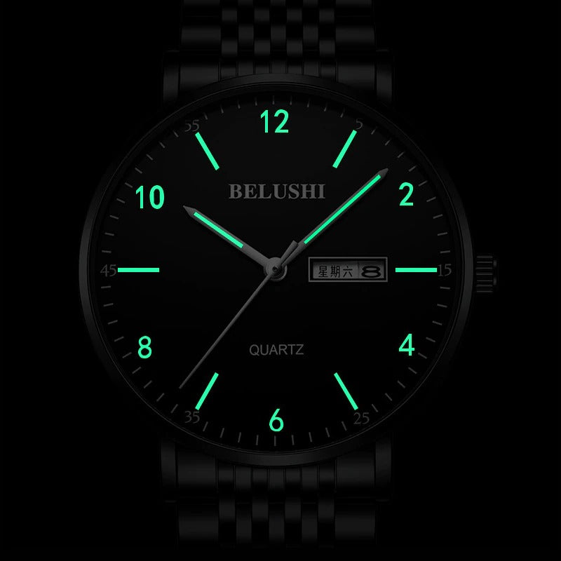 Business and Leisure Luminous Stainless Steel Quartz Watches