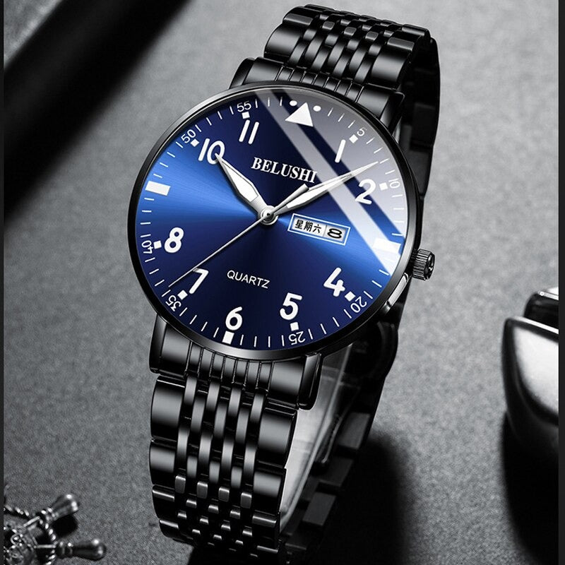 Business and Leisure Luminous Stainless Steel Quartz Watches