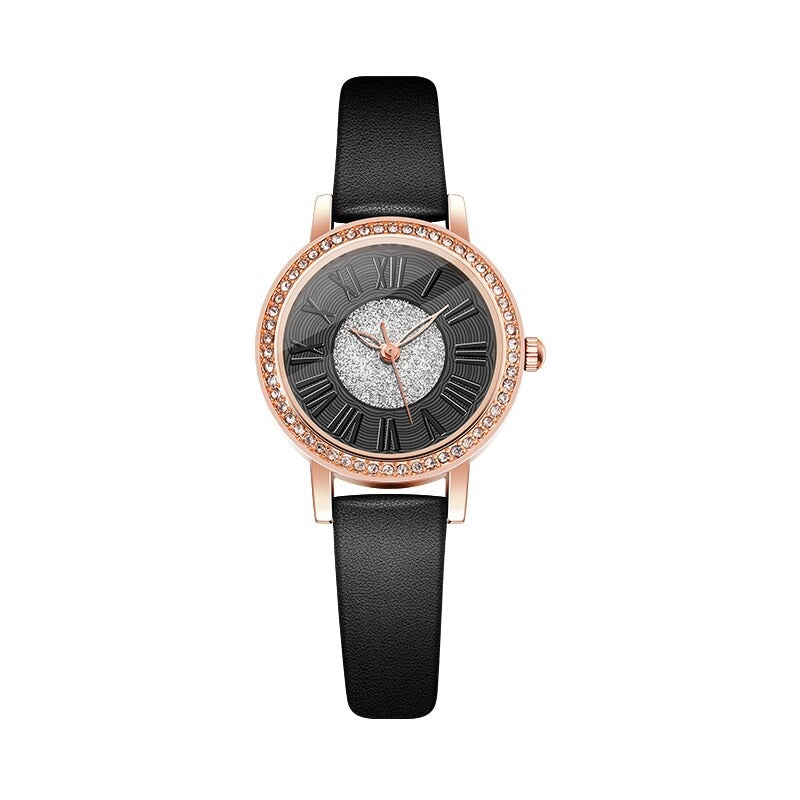 Bright Rhinestone Inlay Roman Numerals Dial Quartz Watches