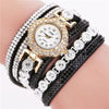 Wrap Around Rhinestone Embellished Arabic Dial Bracelet Quartz Watches