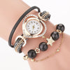 Multi-layer Pearl and Rhinestone Embellished Vegan Leather Bracelet Quartz Watches